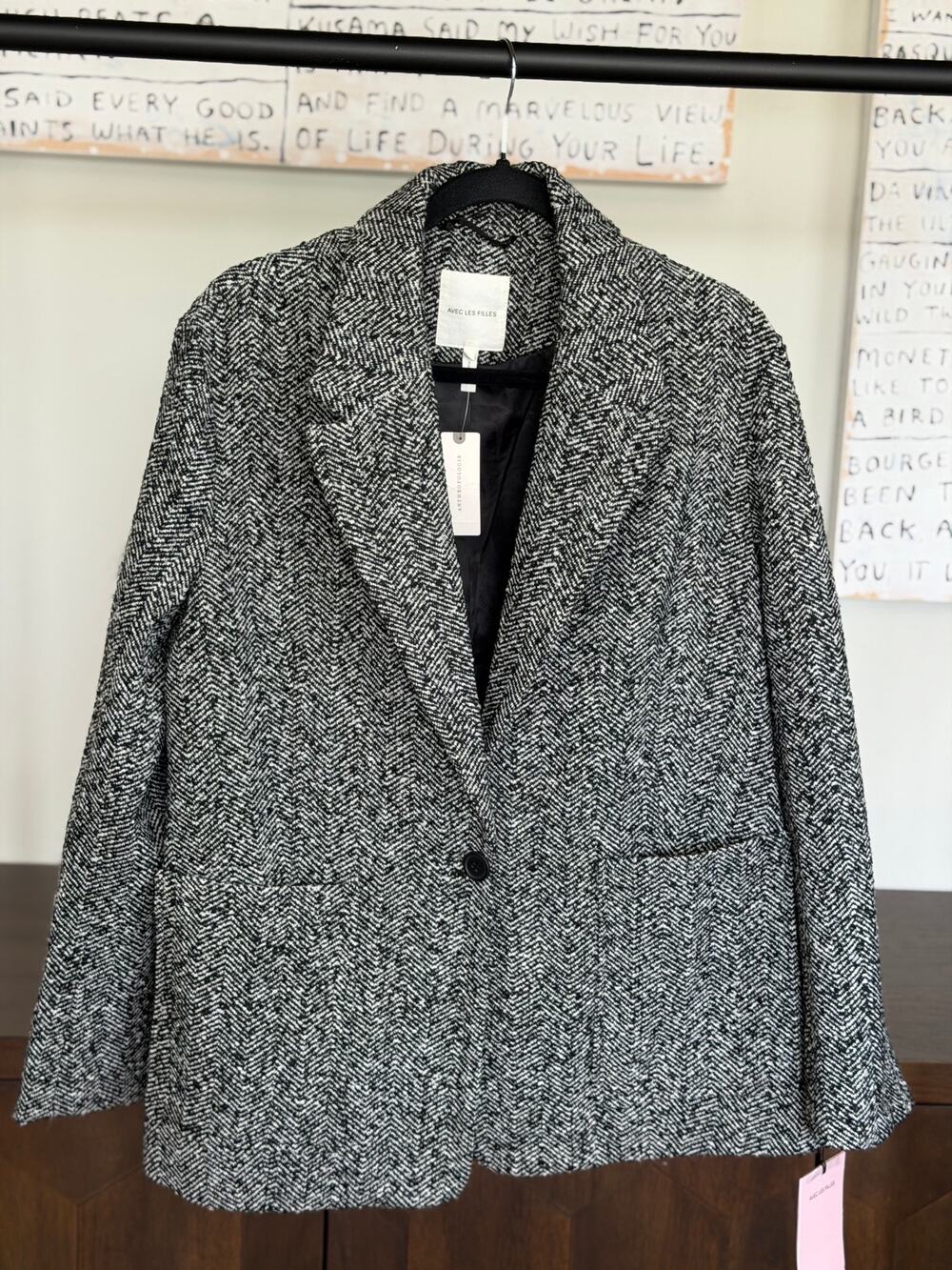 Avec Les Filles Herringbone Blazer